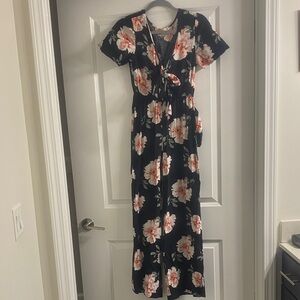 Band of Gypsies Black Floral Jumpsuit